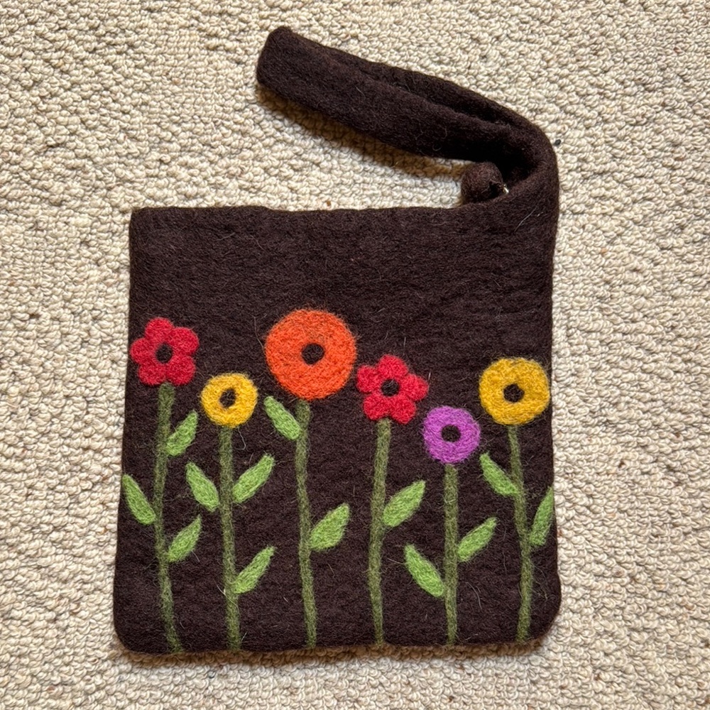 Floral Felt Wristlet - Multicolor